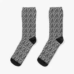 Halloween Abstract Doll Black and White Socks
