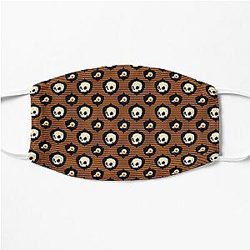 Halloween 2022: skull and eyeball pattern black orange Flat Mask