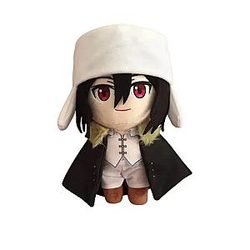 20cm Dostoyevsky Black Bungou Stray Dogs Cute Anime Stuffed Toy Plush