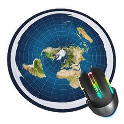 Flat Earth Map Mousepad 
with Non-Slip Rubber Base, Gaming Mouse Mat for Computer Home Office