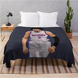 Cade Cunningham Vector Celebration Throw Blanket
