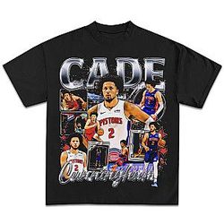 Cade Cunningham Custom Silver Graphic T-Shirt Premium Quality Heavyweight Basketball Shirt for Adults Kids