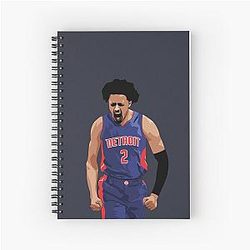 Cade Cunningham Vector Celebration Spiral Notebook