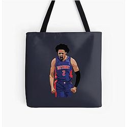 Cade Cunningham Vector Celebration Qiangmol Over Print Tote Bag