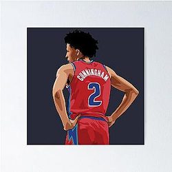 Cade Cunningham Vector Back Above Waist Poster