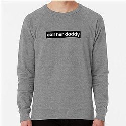 Call Her Daddy Block Sticker Black Lightweight Sweatshirt