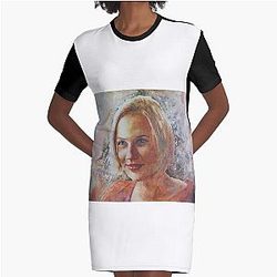 Cameron Diaz Portrait Graphic T-Shirt Dress