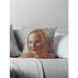 Cameron Diaz Portrait Throw Pillow