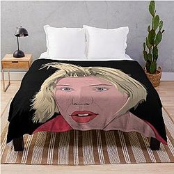 Cameron Diaz With Funny Hair Throw Blanket