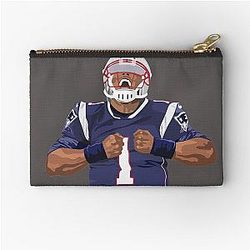 Cam Newton New England Patriots Jersey Tully Visuals Zipper Pouch