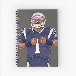 Cam Newton New England Patriots Jersey Tully Visuals Notebook
