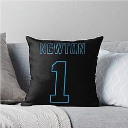 Cam Newton Football Jersey Throw Pillow