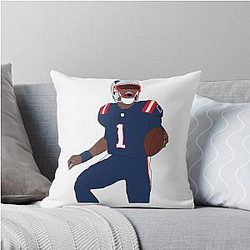 New England Patriots Cam Newton Throw Pillow