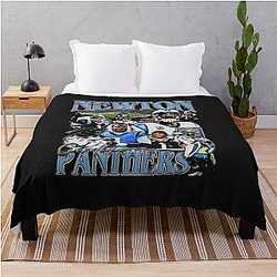 Cam Newton Vintage Bootleg Yellow Family Studio 49 Throw Blanket