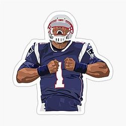 Cam Newton New England Patriots Away Jersey Sticker