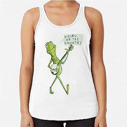 Kermit Sings Canned Heat Going Up The Country Racerback Tank Top