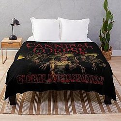 merch shirt  tour cannibal corpse album covers merch Throw Blanket 
