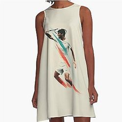 Intense Alcaraz Tennis Minimalist A-Line Dress