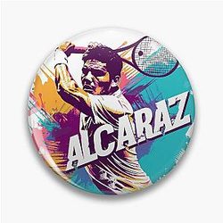Dynamic Tennis Star Action Art Pin