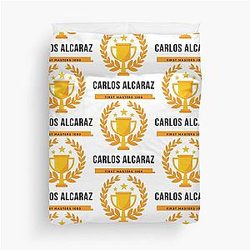 Carlos Alcaraz Tennis Champion Duvet Cover