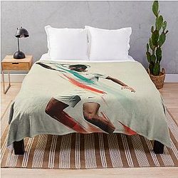 Intense Alcaraz Tennis Art Throw Blanket