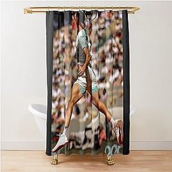Carlos Alcaraz on clay courts Shower Curtain