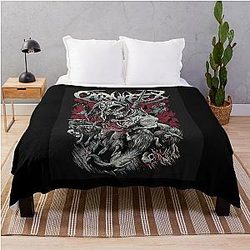 Vintage Retro Band Carnifex Art Logo Throw Blanket