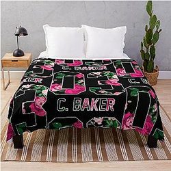 Cash Baker - Colorful Flower Throw Blanket