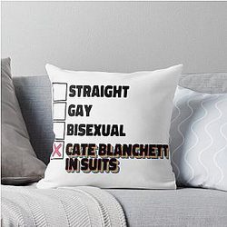 Cate Blanchett In Suits Throw Pillow