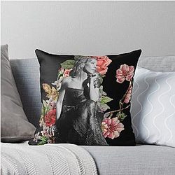 Cate Blanchett by flowers Throw Pillow