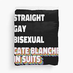 Cate Blanchett In Suits Duvet Cover