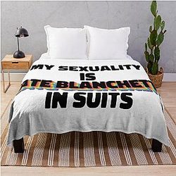 My Sexuality Is Cate Blanchett in Suits Rainbow Blanket