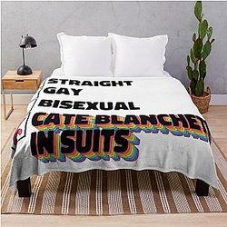 Cate Blanchett in Rainbow Throw Blanket