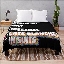 Cate Blanchett In Suits Rainbow Throw Blanket