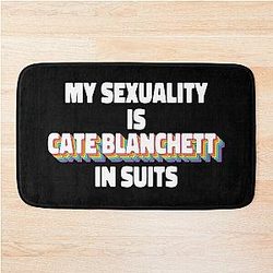 My Sexuality Is Cate Blanchett in Suits Rainbow Bath Mat