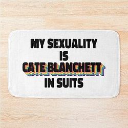 My Sexuality Is Cate Blanchet in Suits Rainbow Bath Mat