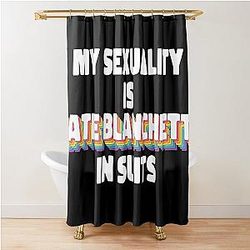 My Sexuality is Cate Blanchett in Suits Rainbow Shower Curtain