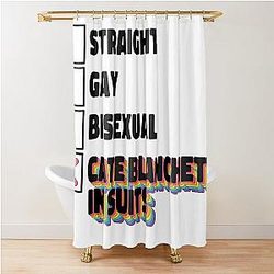 Cate Blanchett In Suits Rainbow Shower Curtain