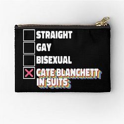 Cate Blanchett In Suits Rainbow Zipper Pouch