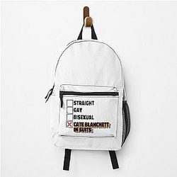 Cate Blanchett in Suits Rainbow Backpack