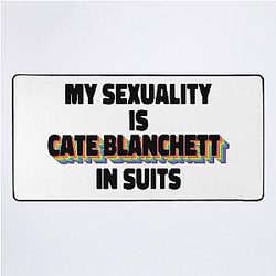 My Sexuality Is Cate Blanchett in Suits Rainbow Desk Mat