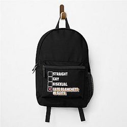 Cate Blanchett in Suits Rainbow Backpack