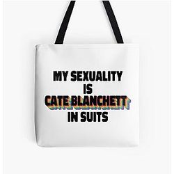 My Sexuality Is Cate Blanchett in Suits Rainbow Tote Bag