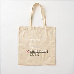 Cate Blanchett In Suit Cotton Tote Bag