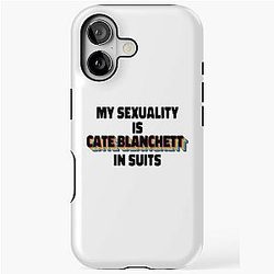 My sexuality is Cate Blanchett in suits rainbow iPhone case.
