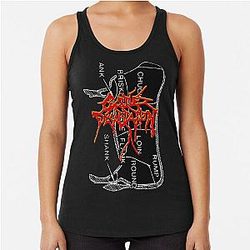 Cattle Decapitation 쇠고기 커트 로고 Racerback 탱크 정상