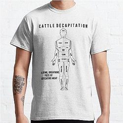 Cattle Decapitation - 인간 고기 클래식 차트 T-Shirt