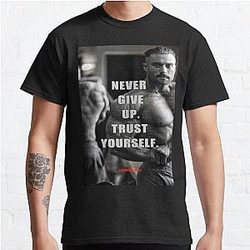 Chris Bumstead T-Shirts - Chris Bumstead Never Give Up Classic T-Shirt RB2-2704