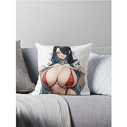 Azuma Fubuki undressing - Chained Soldier Throw Pillow