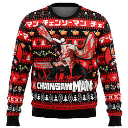 Chainsaw Man Hybrid Form Denji Ugly Christmas Sweater 